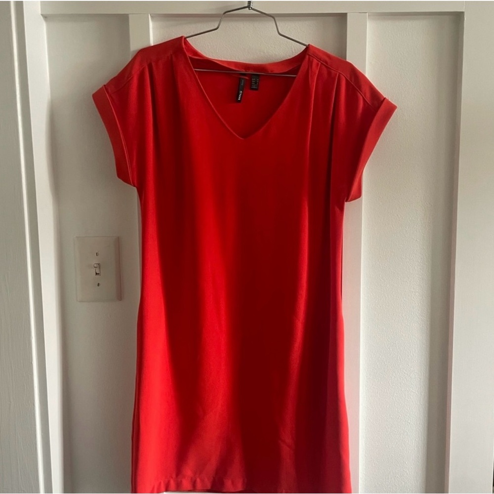 V-Neck Red Dress